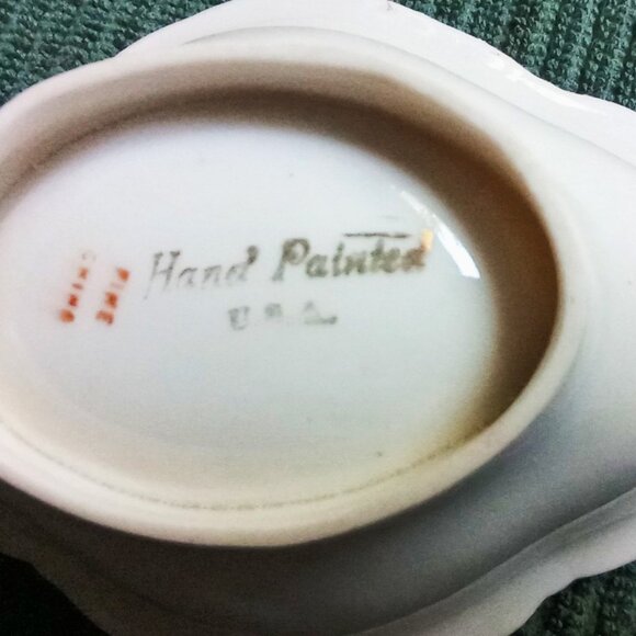 Rare Fine China Trinket Dish/Salt or Finger Bowl Floral Hand Painted Gold Trim - Picture 2 of 10